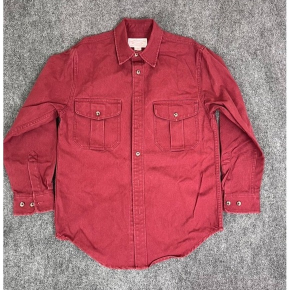 Filson Other - C.C. Filson Mens Button Up Shirt Long Sleeve Dark Red Double pockets Size S